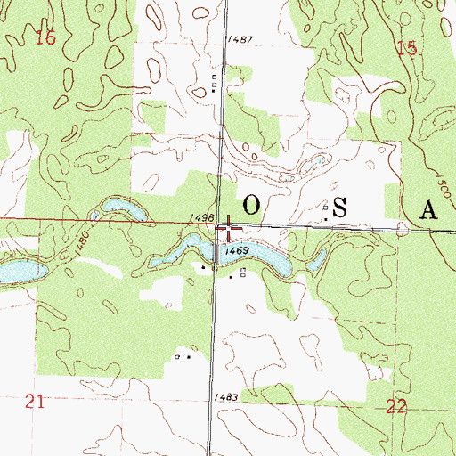 Topographic Map of Township of Osage, MN
