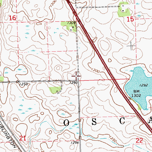 Topographic Map of Township of Oscar, MN