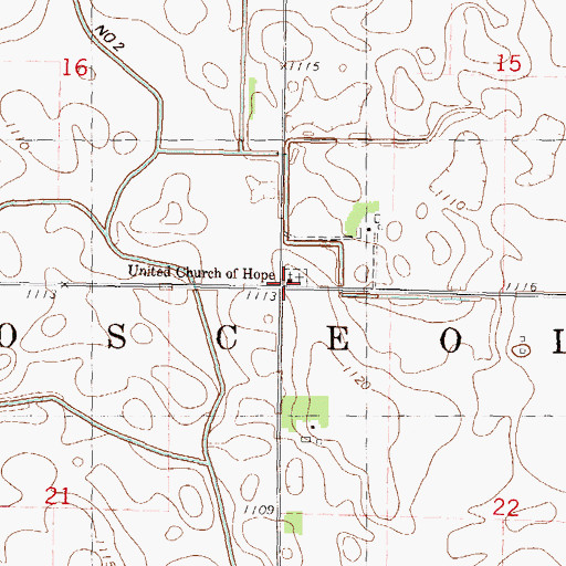 Topographic Map of Township of Osceola, MN
