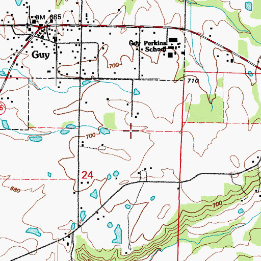 Topographic Map of Township of California, AR