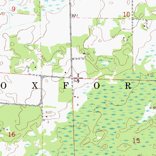 Topographic Map of Township of Oxford, MN