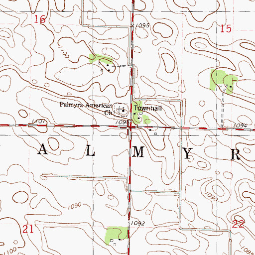 Topographic Map of Township of Palmyra, MN