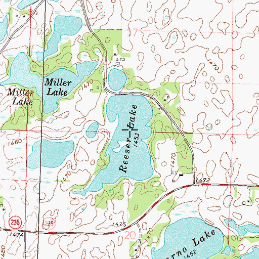 Topographic Map of Township of Parkers Prairie, MN