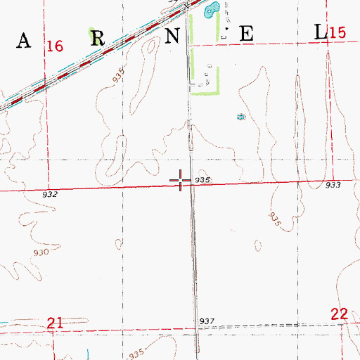 Topographic Map of Township of Parnell, MN