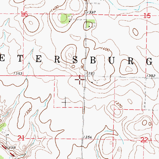 Topographic Map of Township of Petersburg, MN