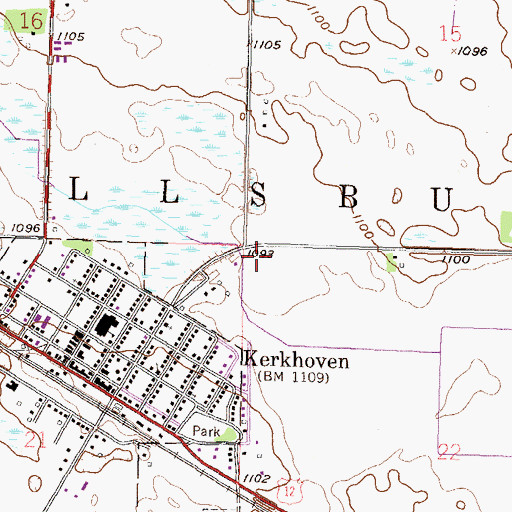 Topographic Map of Township of Pillsbury, MN