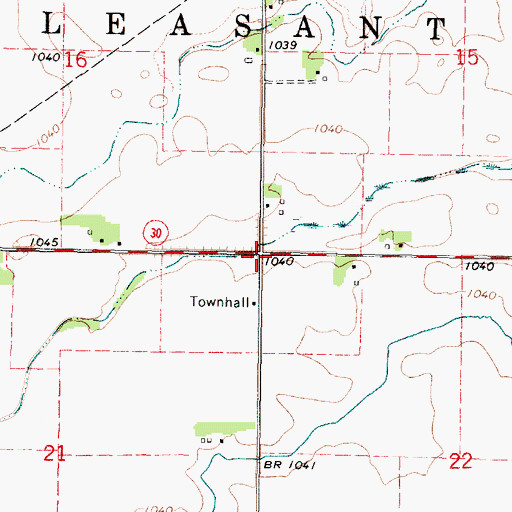 Topographic Map of Township of Pleasant Mound, MN