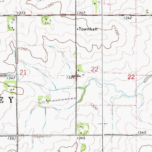 Topographic Map of Township of Pleasant Valley, MN