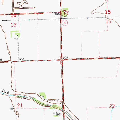 Topographic Map of Township of Pleasant View, MN