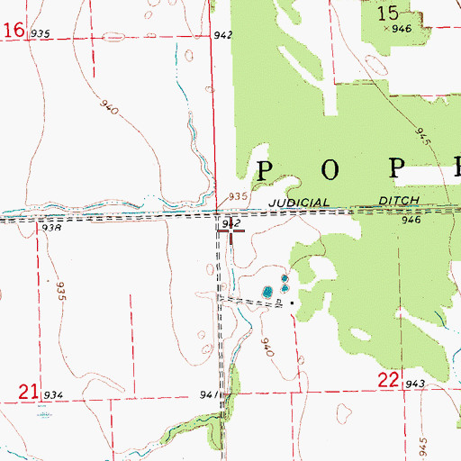 Topographic Map of Township of Poppleton, MN