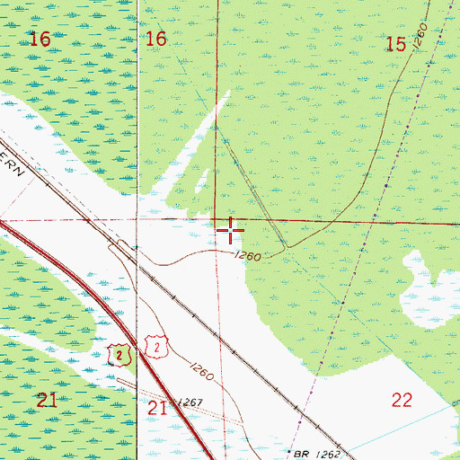 Topographic Map of Unorganized Territory of Potshot Lake, MN