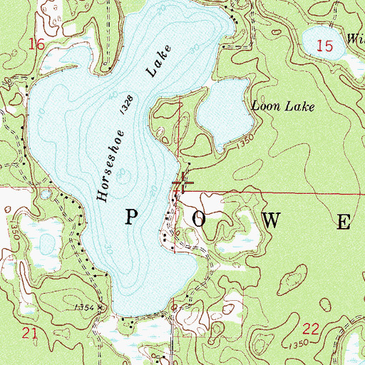 Topographic Map of Township of Powers, MN