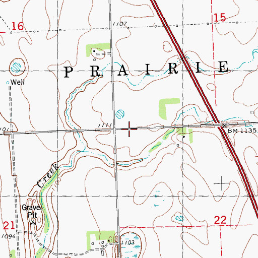 Topographic Map of Township of Prairie View, MN