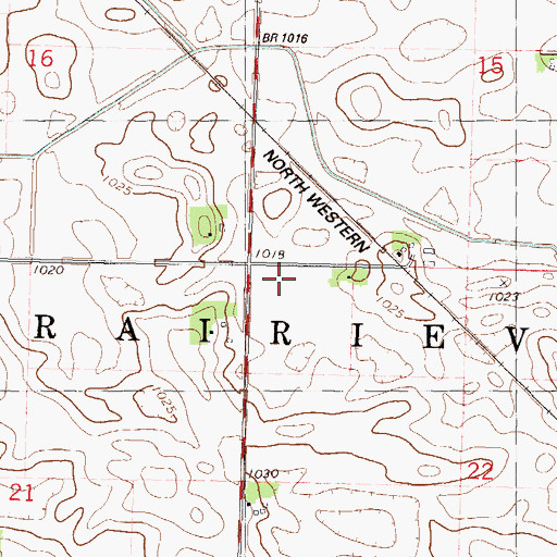 Topographic Map of Township of Prairieville, MN