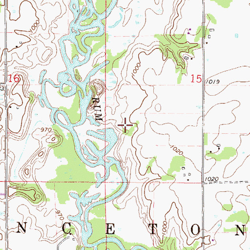 Topographic Map of Township of Princeton, MN