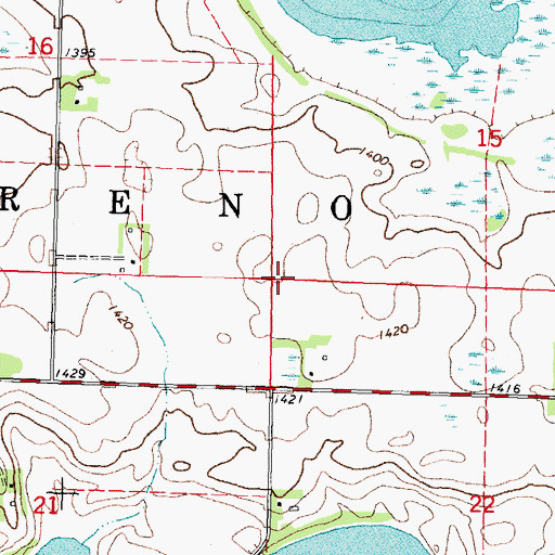 Topographic Map of Township of Reno, MN