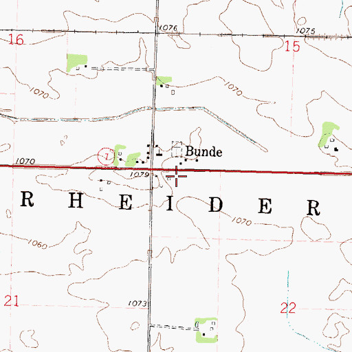 Topographic Map of Township of Rheiderland, MN