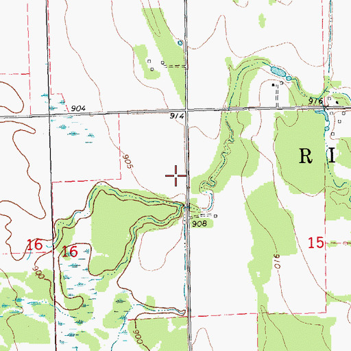 Topographic Map of Township of Richardville, MN