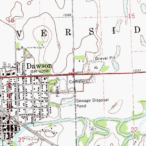 Topographic Map of Township of Riverside, MN