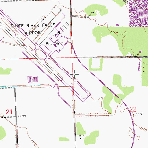 Topographic Map of Township of Rocksbury, MN