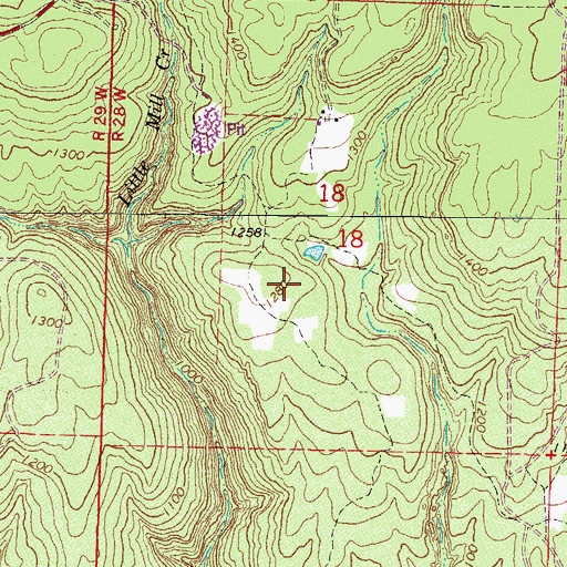 Topographic Map of Township of Black Oak, AR