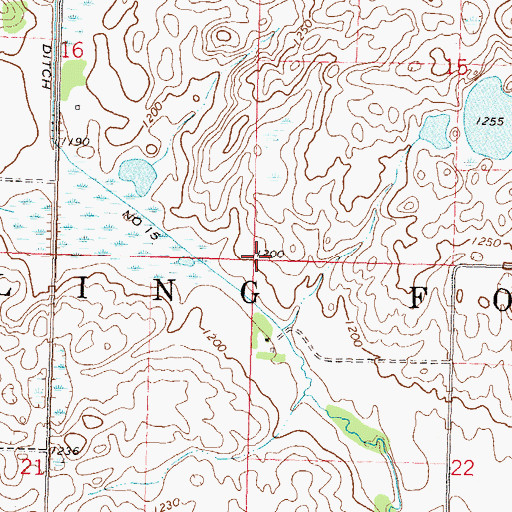 Topographic Map of Township of Rolling Forks, MN