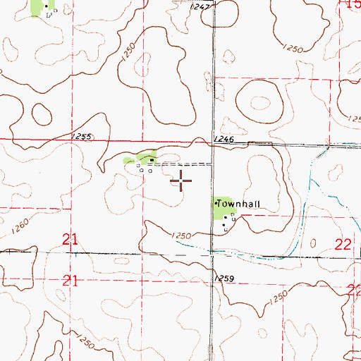 Topographic Map of Township of Rolling Green, MN