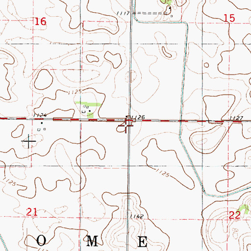 Topographic Map of Township of Rome, MN