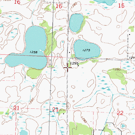 Topographic Map of Township of Rosebud, MN