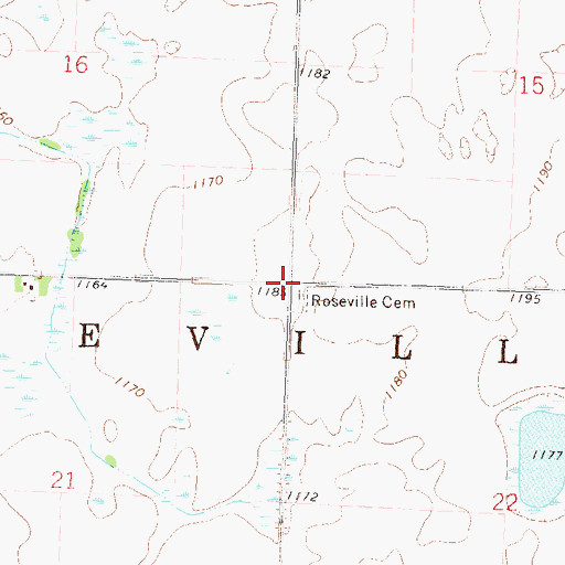 Topographic Map of Township of Roseville, MN