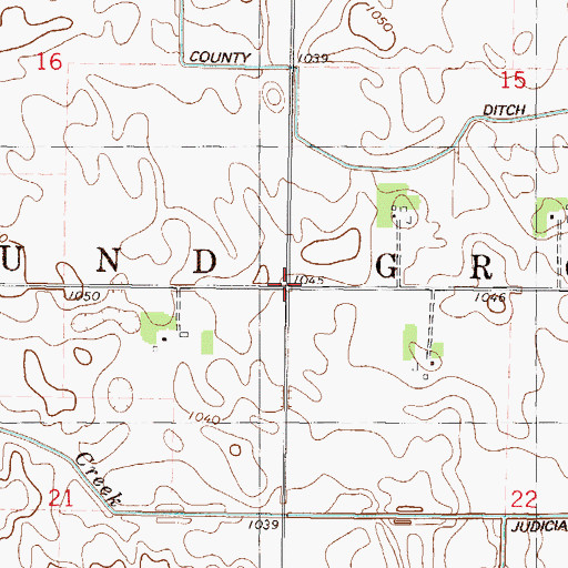 Topographic Map of Township of Round Grove, MN
