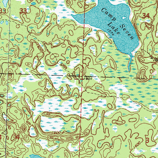 Topographic Map of Township of Round Lake, MN