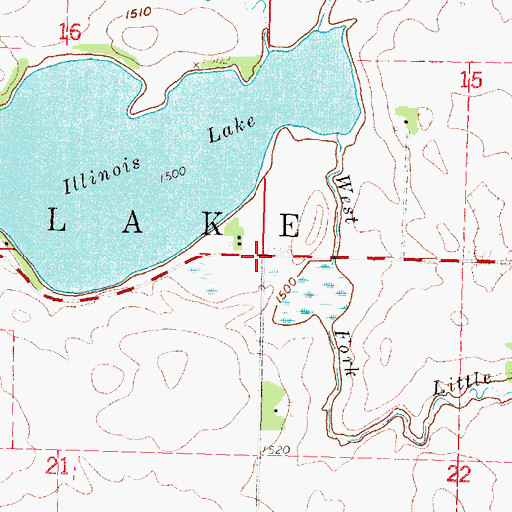 Topographic Map of Township of Round Lake, MN