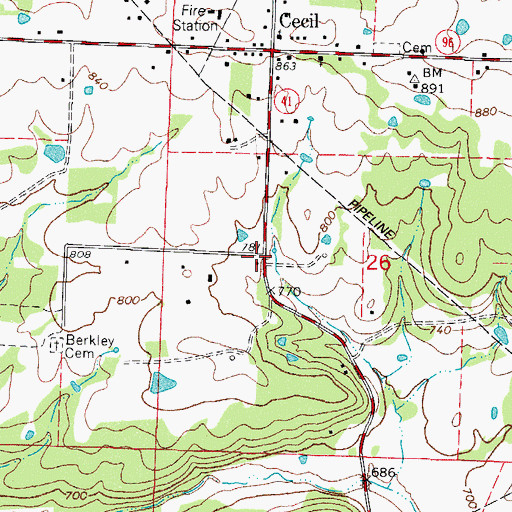 Topographic Map of Township of Grover, AR