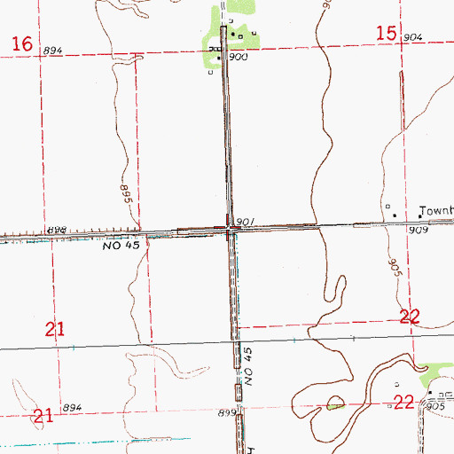 Topographic Map of Township of Russia, MN