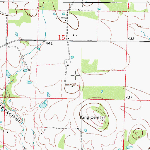 Topographic Map of Township of Hurricane, AR