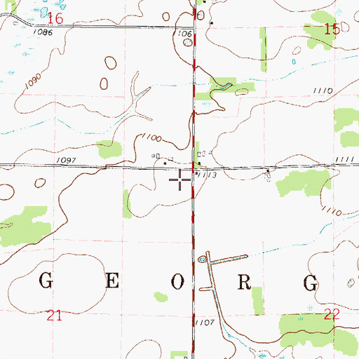 Topographic Map of Township of Saint George, MN