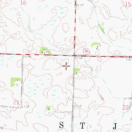 Topographic Map of Township of Saint Johns, MN
