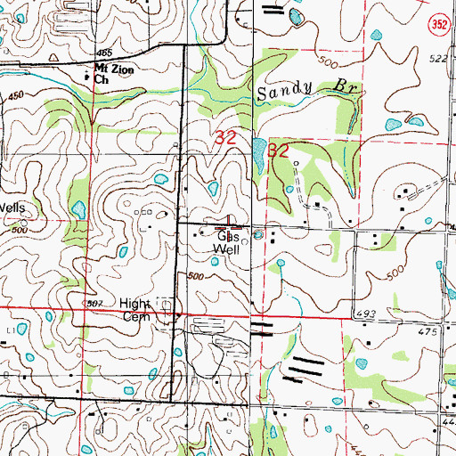 Topographic Map of Township of Ivy, AR