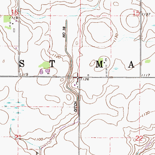 Topographic Map of Township of Saint Mary, MN