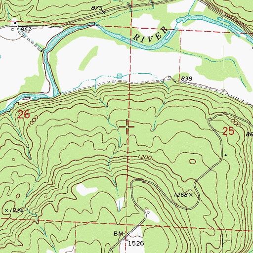 Topographic Map of Township of Limestone, AR