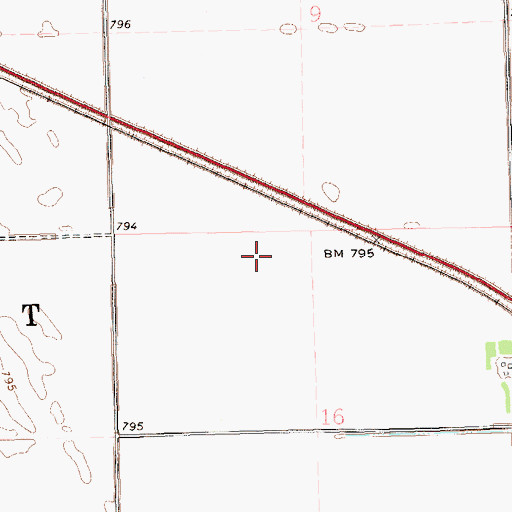 Topographic Map of Township of Saint Vincent, MN