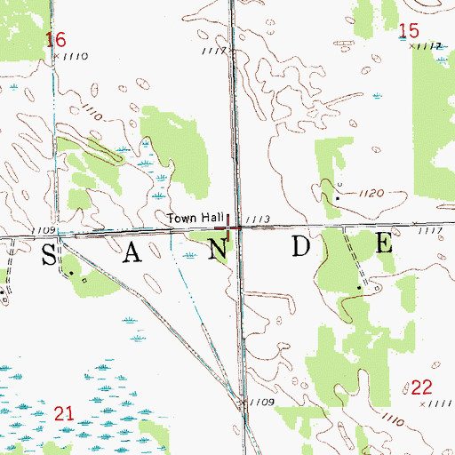 Topographic Map of Township of Sanders, MN
