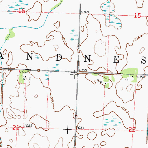Topographic Map of Township of Sandnes, MN