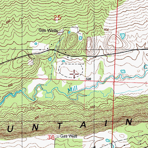 Topographic Map of Township of Mill Creek, AR