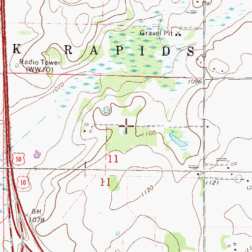 Topographic Map of Township of Sauk Rapids, MN