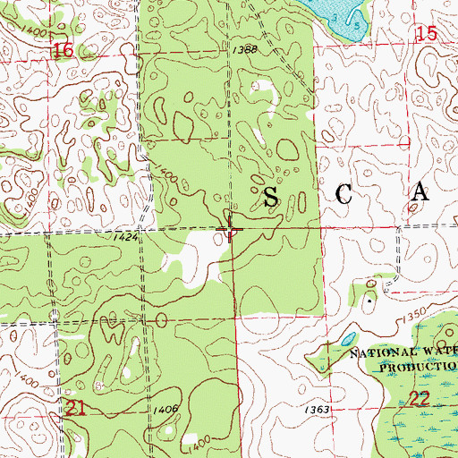 Topographic Map of Township of Scambler, MN