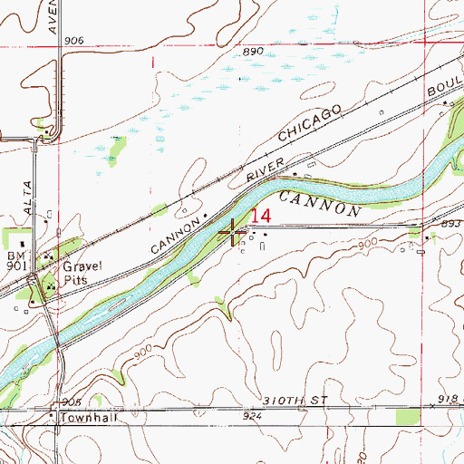 Topographic Map of Township of Sciota, MN
