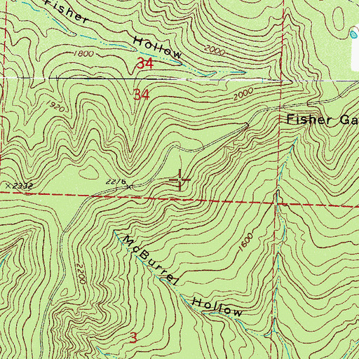 Topographic Map of Township of Morgan, AR