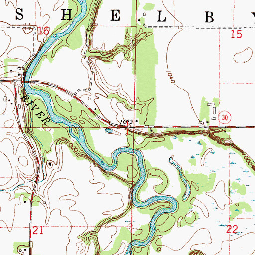 Topographic Map of Township of Shelby, MN